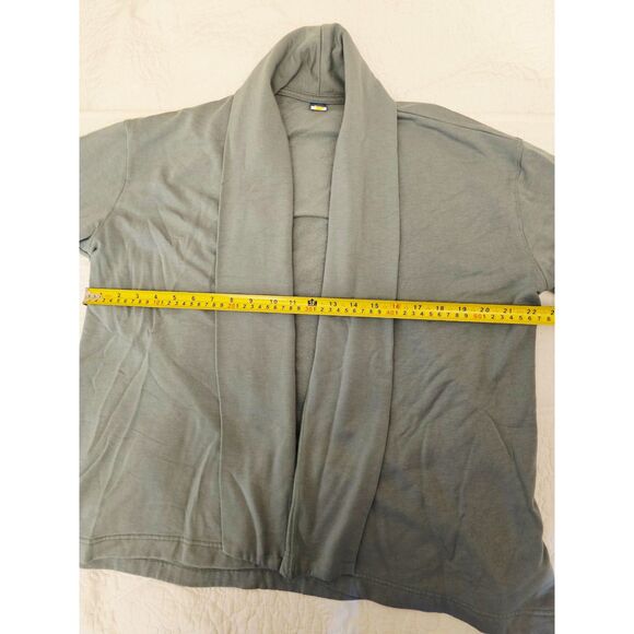 Athletic Works Light Dusty Blue French Terry Open Front Cardigan Shawl Collar L - Picture 6 of 12